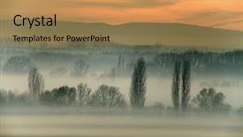  Presentation with farming - Slide deck consisting of layer farming - countryside landscape in fog background and a gold colored foreground