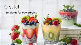  Presentation with smoothies - Cool new PPT layouts with layered berry and chia seeds backdrop and a white colored foreground
