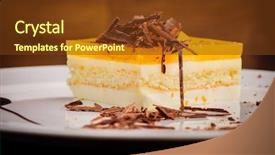  Presentation with cheesecake - PPT layouts consisting of layered cheesecake background and a tawny brown colored foreground