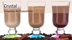  Presentation with coffee - Slide set with layered coffee isolated on white background and a coral colored foreground