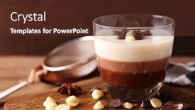  Presentation with chocolate dessert - Beautiful presentation theme featuring layered dessert with chocolate crumbs backdrop and a tawny brown colored foreground