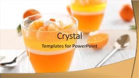  Presentation with dessert - Presentation theme with layered dessert with decoration background and a yellow colored foreground