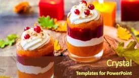  Presentation with dessert oreo ice cream - Presentation theme featuring layered pumpkin and cranberry dessert background and a  colored foreground