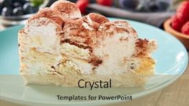  Presentation with tiramisu - Slide set consisting of layered with a whipped egg background and a coral colored foreground