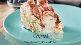  Presentation with tiramisu - Beautiful slide set featuring layered with a whipped egg backdrop and a seafoam green colored foreground