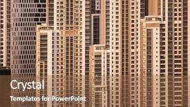  Presentation with architecture city - Presentation theme consisting of layers architecture - close up of skyscrapers background and a tawny brown colored foreground