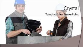  Presentation with wall - Presentation theme having layers architecture - couple constructing wall background and a white colored foreground