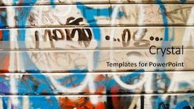  Presentation with graffiti - Audience pleasing theme consisting of layers architecture - graffiti background backdrop and a coral colored foreground