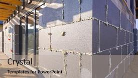  Presentation with under construction - Colorful slide set enhanced with layers architecture - graphite styrofoam insolation backdrop and a mint green colored foreground