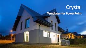  Presentation with illuminated - Cool new theme with layers architecture - newly built house illuminated backdrop and a teal colored foreground