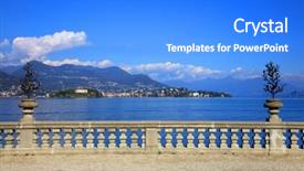  Presentation with scenic - Theme having layers architecture - scenic view of isola bella background and a cobalt blue colored foreground