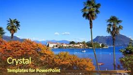  Presentation with scenic - PPT theme consisting of layers architecture - scenic view of lake maggiore background and a tawny brown colored foreground