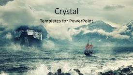  Presentation with mystical - Presentation design consisting of layers earth - mystical landscape with peaks background and a soft green colored foreground