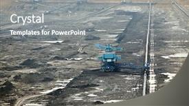  Presentation with coal mining - Theme enhanced with layers earth - open pit coal mining background and a gray colored foreground