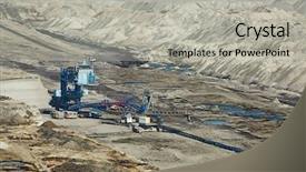  Presentation with mining coal - Audience pleasing presentation theme consisting of layers earth - open pit mining of coal backdrop and a light gray colored foreground