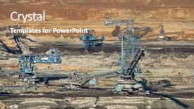  Presentation with coal mining - Presentation theme featuring layers earth - open pit mining of coal background and a coral colored foreground