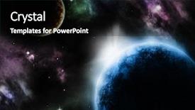  Presentation with cosmos - Presentation theme consisting of layers earth - planets at sunrise background and a black colored foreground