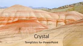  Presentation with fossil - Cool new PPT theme with layers of desert colored soil backdrop and a lemonade colored foreground