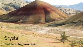  Presentation with soil - PPT layouts consisting of layers of desert colored soil background and a coral colored foreground