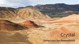  Presentation with soil - PPT theme with layers of desert colored soil background and a coral colored foreground