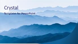  Presentation with mountain - Colorful PPT theme enhanced with layers of mountain backdrop and a sky blue colored foreground