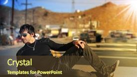  Presentation with night day - Colorful PPT theme enhanced with middle of road split backdrop and a tawny brown colored foreground