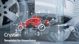  Presentation with automotive black and white - PPT theme featuring laying mechanic consulting futuristic interface background and a  colored foreground