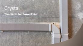  Presentation with house building - Presentation theme consisting of laying-of-air-shaft background and a gray colored foreground