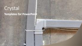  Presentation with building construction - PPT theme featuring laying-of-air-shafts background and a gray colored foreground