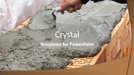  Presentation with brick mortar - Beautiful PPT theme featuring laying of red bricks backdrop and a gray colored foreground