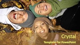  Presentation with group of people - Audience pleasing presentation consisting of laying on ground among autumn backdrop and a tawny brown colored foreground