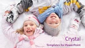  Presentation with angel - Colorful slide deck enhanced with laying on ground making snow backdrop and a lemonade colored foreground