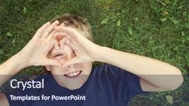  Presentation with hands heart - Presentation theme having laying outdoors making a heart background and a navy blue colored foreground