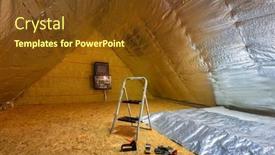  Presentation with thermal insulation - PPT layouts with laying-the-thermal-insulation-foil background and a tawny brown colored foreground