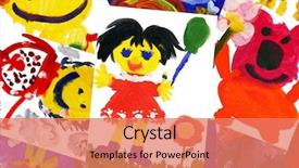  Presentation with pray for children - Presentation having baby layout - collage of children's drawings background and a coral colored foreground