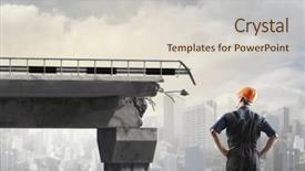  Presentation with builder - Amazing PPT layouts having layout bridge - builder man outdoor mixed media backdrop and a  colored foreground