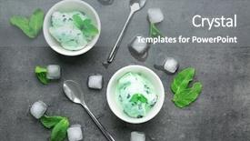  Presentation with chocolate chip - Colorful theme enhanced with lays chips - composition with delicious mint chocolate backdrop and a gray colored foreground