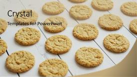  Presentation with gluten free - PPT layouts with lays chips - gluten free healthy oatmeal cookies background and a coral colored foreground