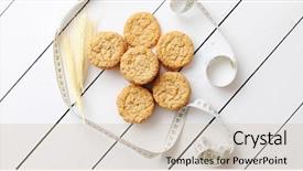  Presentation with gluten free - Audience pleasing slide deck consisting of lays chips - gluten free healthy oatmeal cookies backdrop and a  colored foreground
