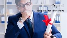  Presentation with legal - Presentation theme enhanced with laywer with diploma roll background and a light blue colored foreground