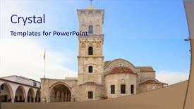  Presentation with church blue - PPT theme enhanced with lazarus - agios lazaros an orthodox church background and a light blue colored foreground