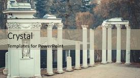  Presentation with water park - PPT layouts with lazienki park with roman inspired background and a mint green colored foreground