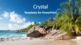  Presentation with portfolio - PPT layouts consisting of lazio praslin on the seychelles background and a ocean colored foreground