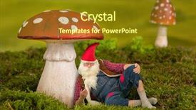  Presentation with garden - PPT theme enhanced with lazy garden gnome sitting background and a tawny brown colored foreground