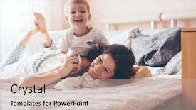  Presentation with evaluation of 5 years old boy - Slide set consisting of lazy morning warm and cozy background and a mint green colored foreground