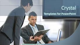  Presentation with petroleum consulting - Beautiful theme featuring lcd education - young businesspeople consulting at meetingroom backdrop and a  colored foreground