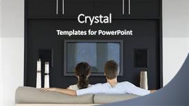  Presentation with living room - Beautiful theme featuring lcd monitor - rear view of young couple backdrop and a dark gray colored foreground