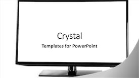  Presentation with monitor stakeholder - Audience pleasing PPT theme consisting of lcd tv - 4k monitor isolated on white backdrop and a  colored foreground