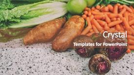  Presentation with vegetable farm - Colorful slides enhanced with vegetables beets and sweet potato backdrop and a red colored foreground