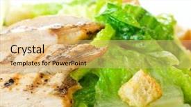  Presentation with salad - Colorful presentation theme enhanced with caesar salad backdrop and a coral colored foreground
